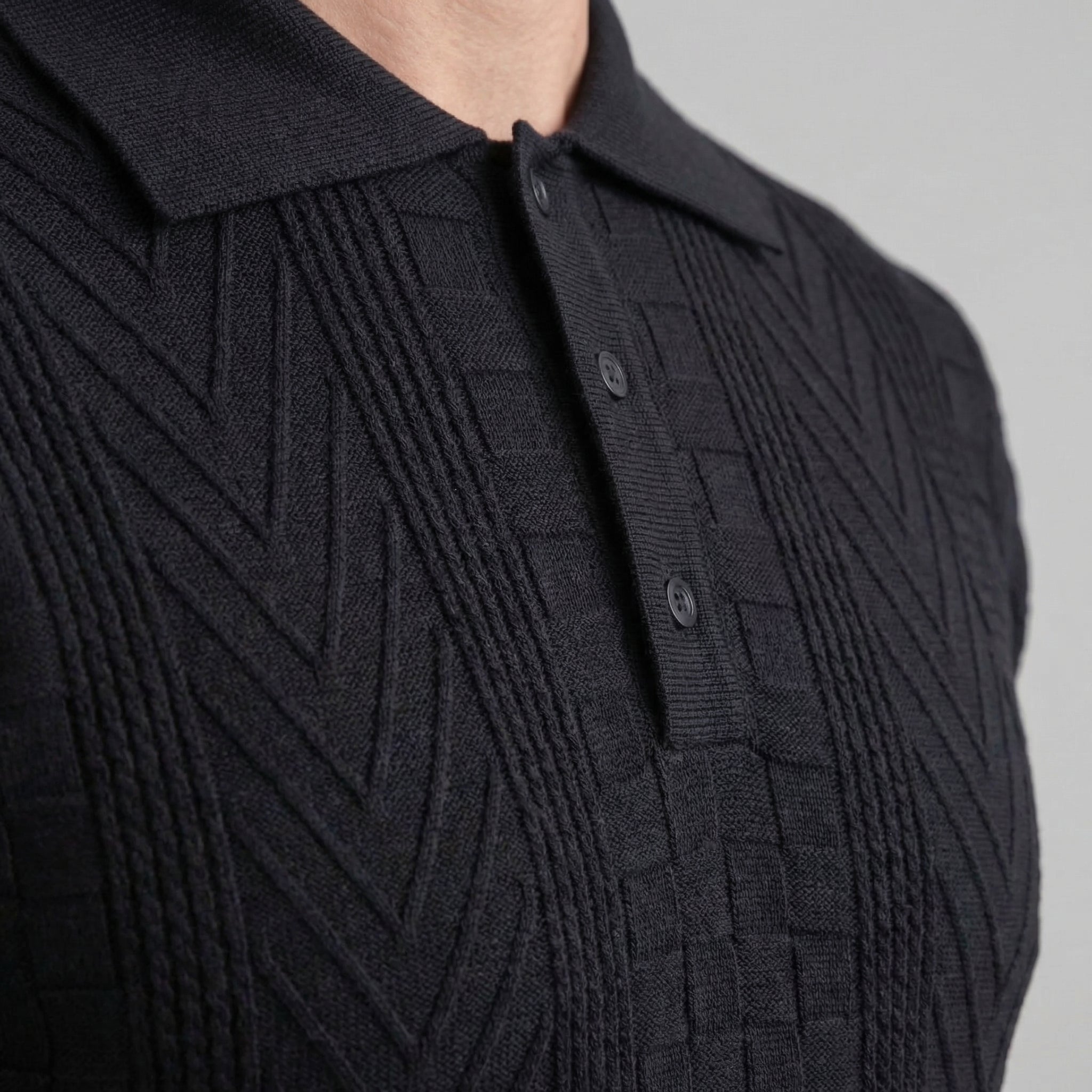 Herren Jacquard Polohemd