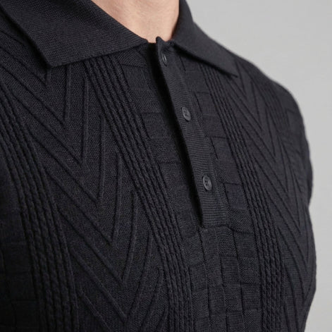 Herren Jacquard Polohemd
