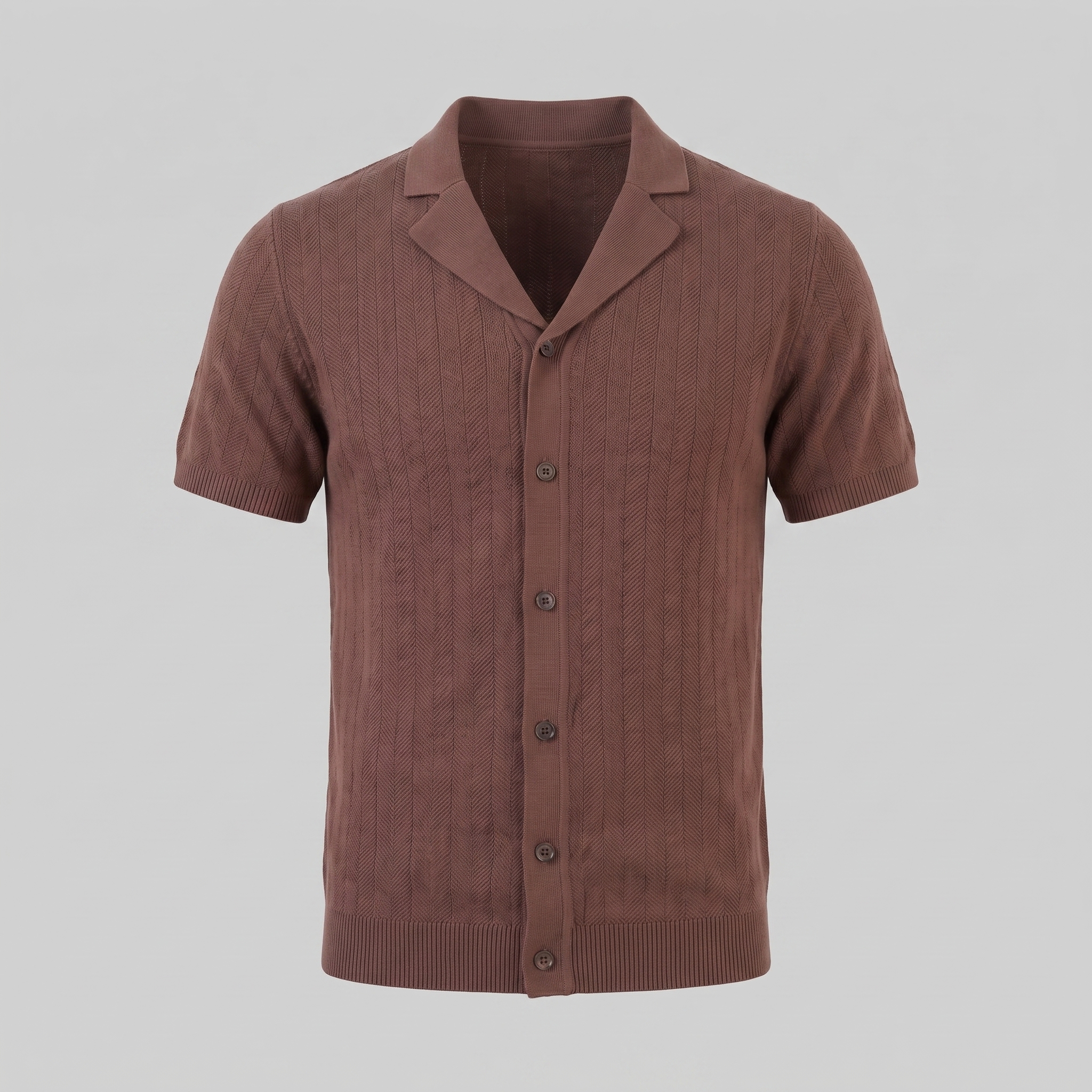 Herren Strickhemd Mit Knöpfen