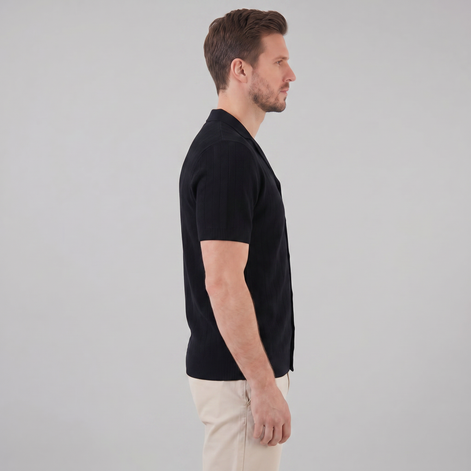 Herren Strickhemd Mit Knöpfen