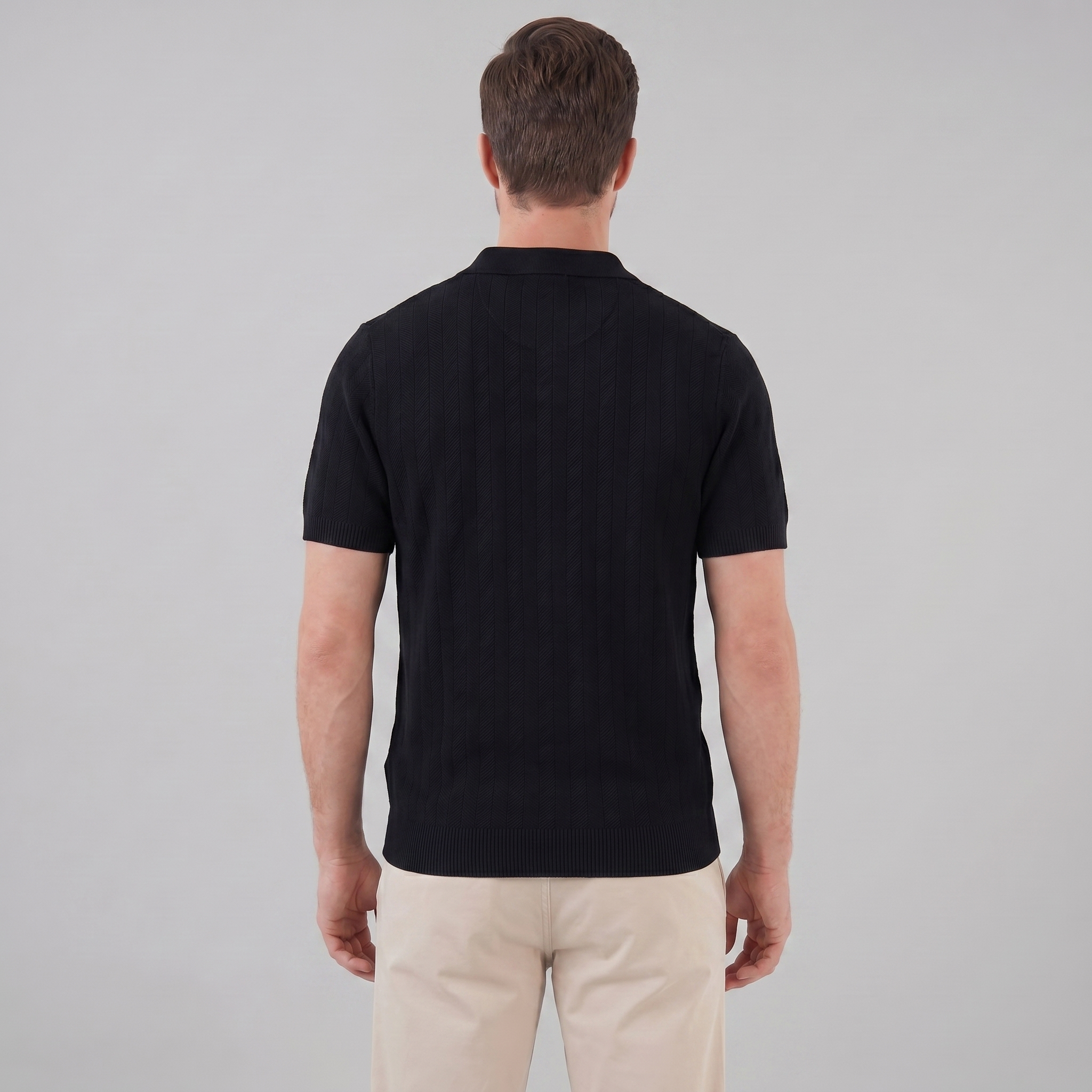 Herren Strickhemd Mit Knöpfen
