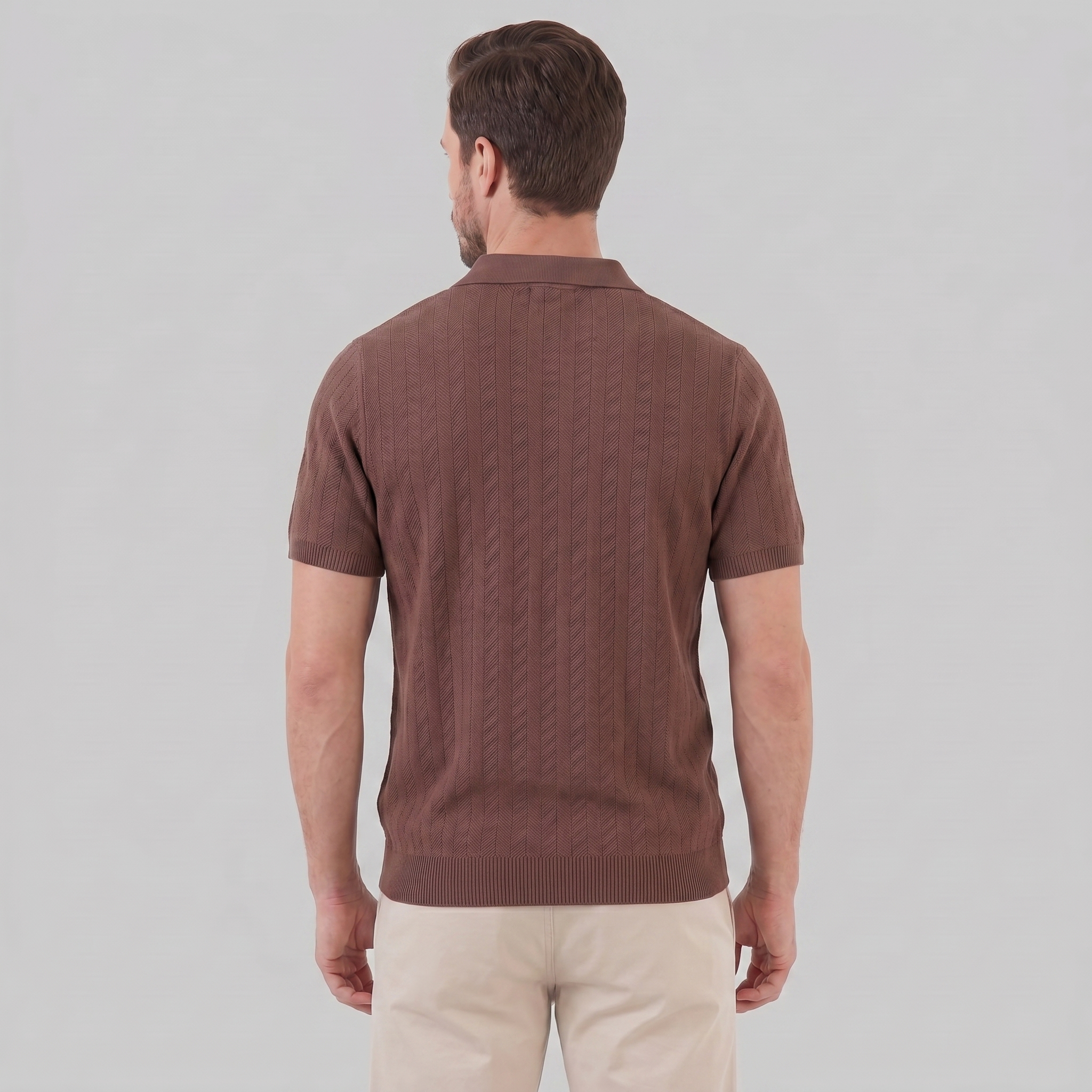 Herren Strickhemd Mit Knöpfen