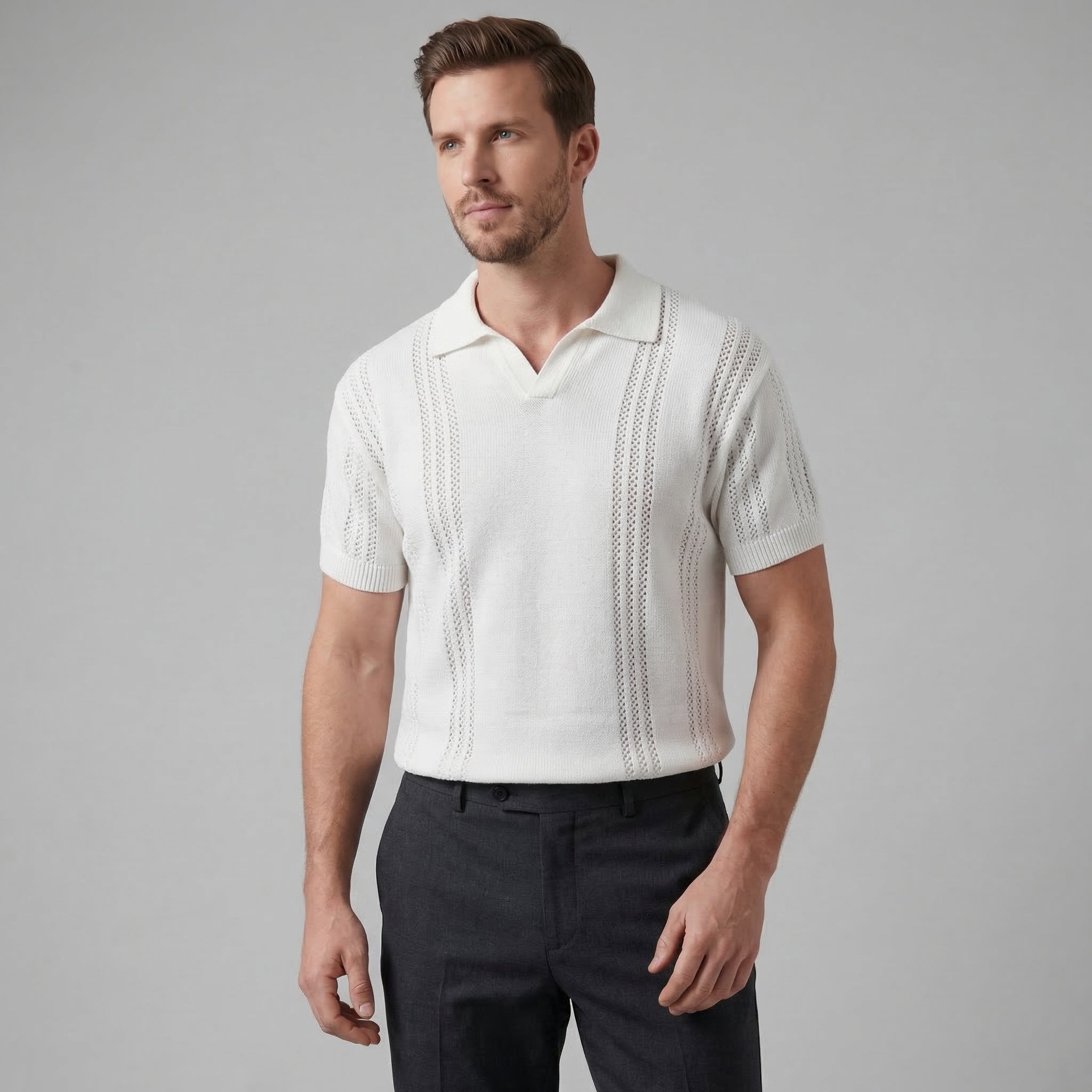 Herren Strick Polohemd