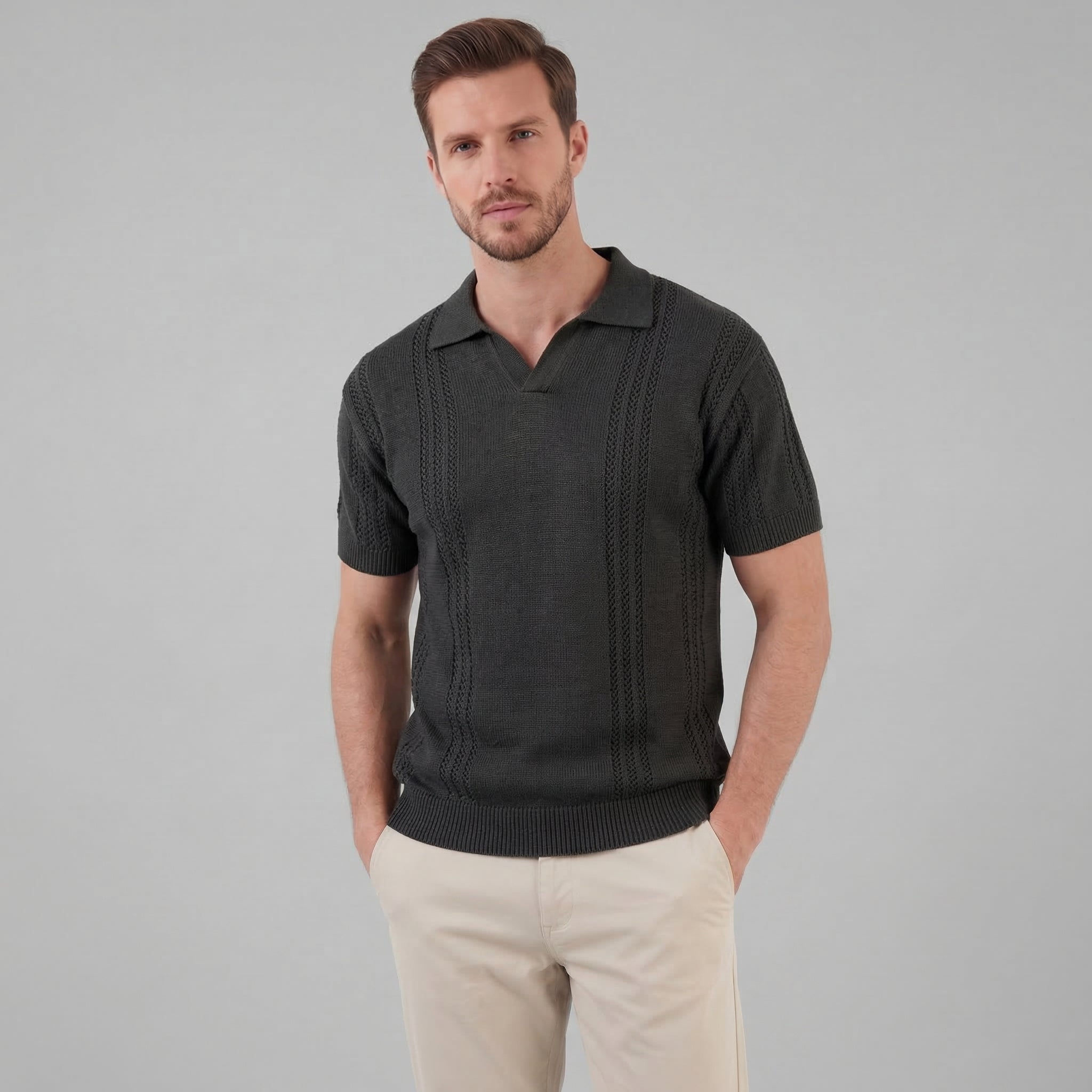 Herren Strick Polohemd