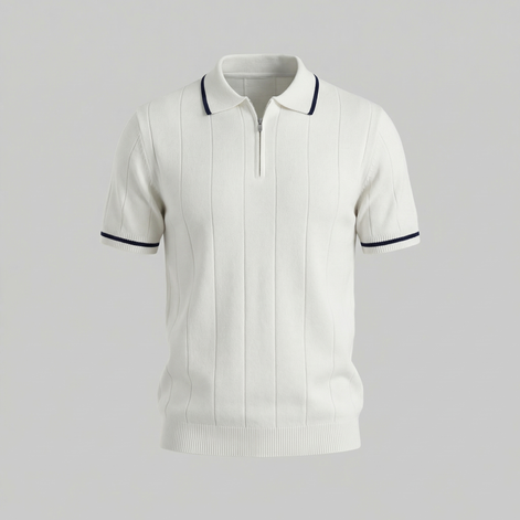Herren Strick Poloshirt Mit Retro Akzenten