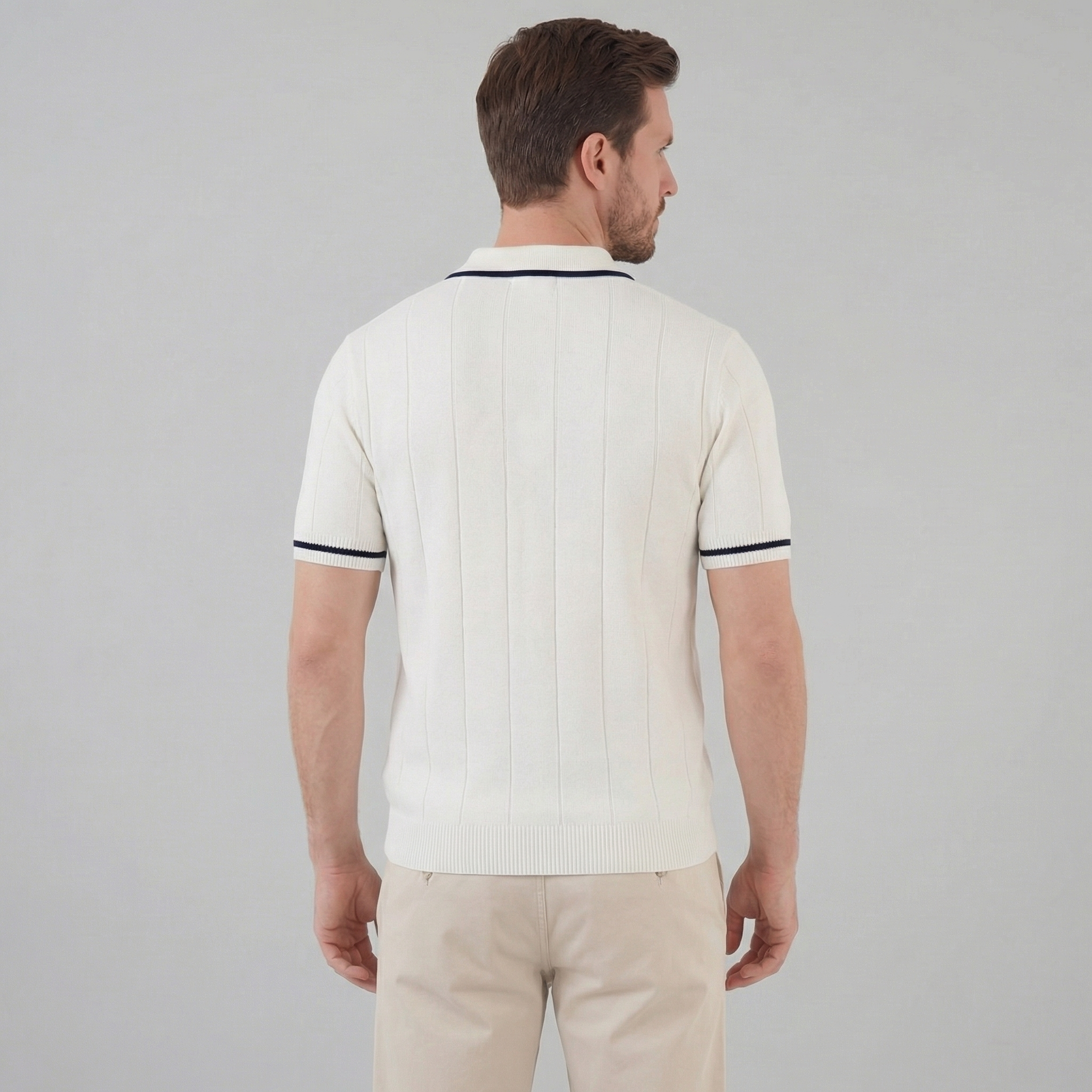 Herren Strick Poloshirt Mit Retro Akzenten