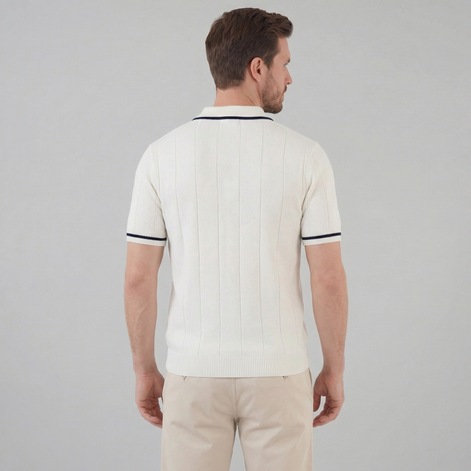 Herren Strick Poloshirt Mit Retro Akzenten