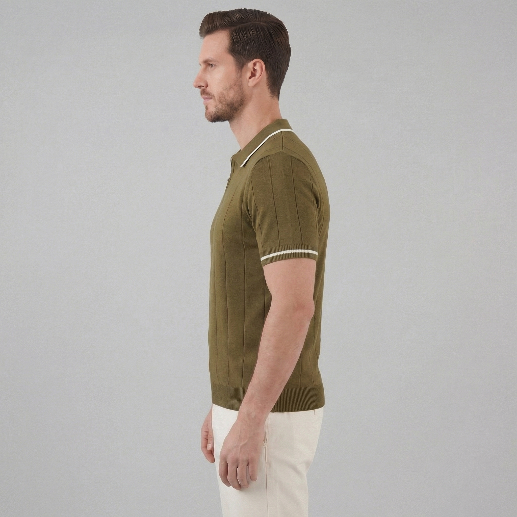 Herren Strick Poloshirt Mit Retro Akzenten