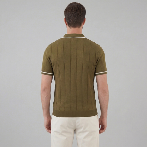 Herren Strick Poloshirt Mit Retro Akzenten