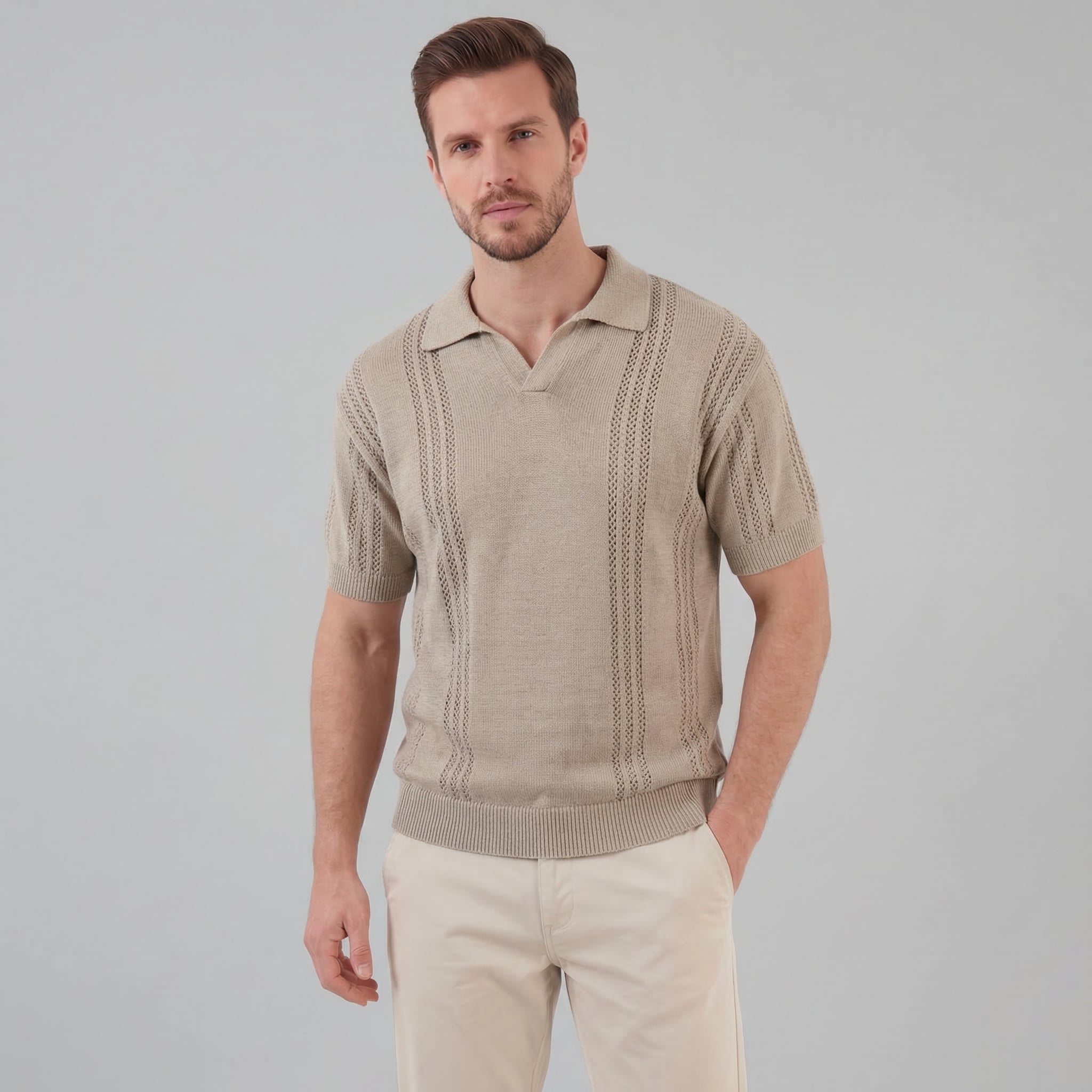 Herren Strick Polohemd