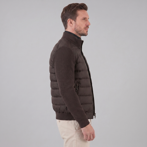 Herren Daunenjacke Mit Strickärmeln
