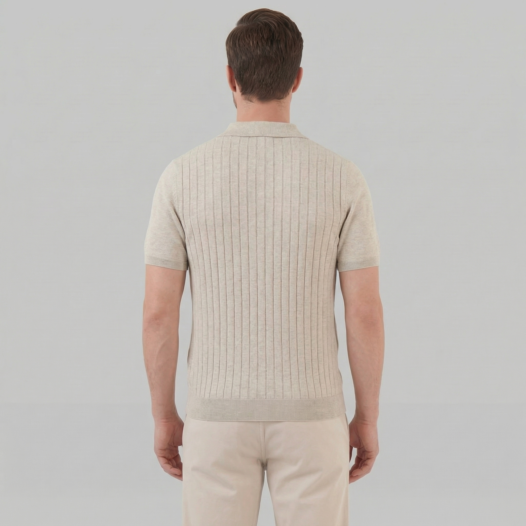 Herren Strick Polo Mit Streifen