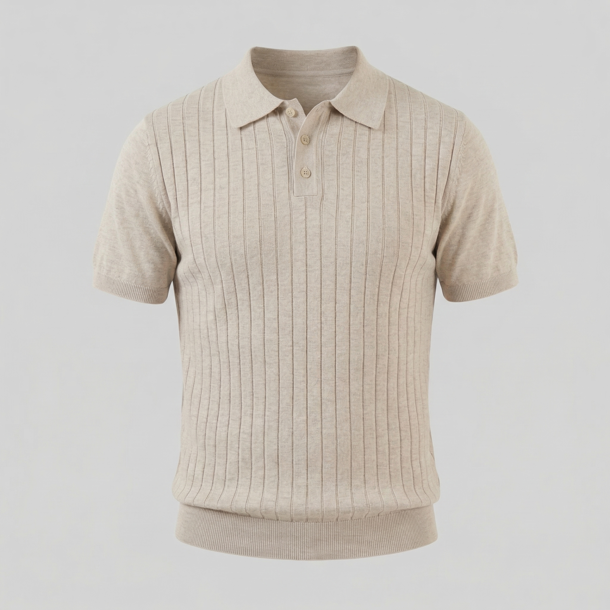 Herren Strick Polo Mit Streifen