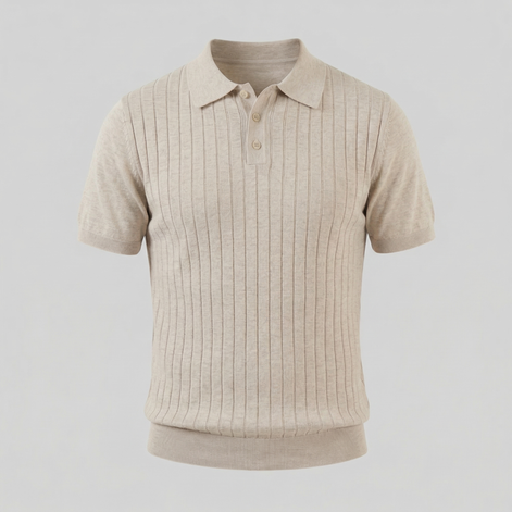Herren Strick Polo Mit Streifen