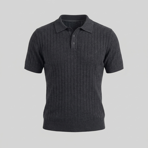 Herren Strick Polo Mit Streifen