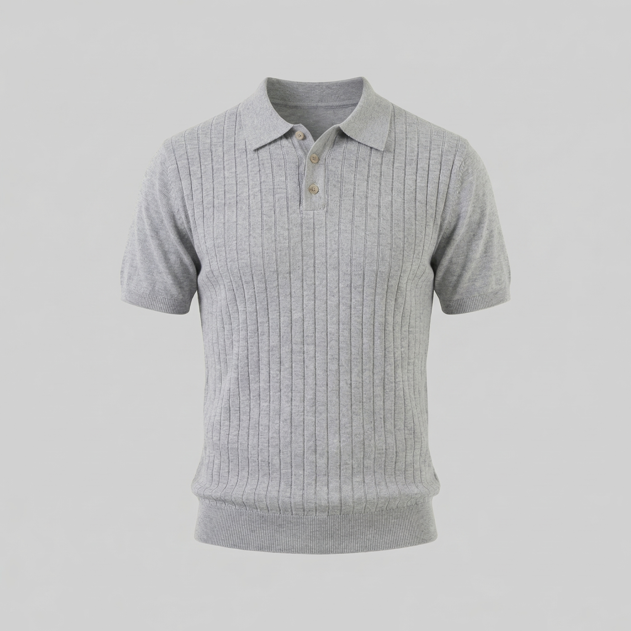 Herren Strick Polo Mit Streifen