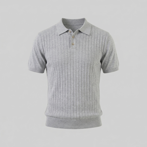 Herren Strick Polo Mit Streifen