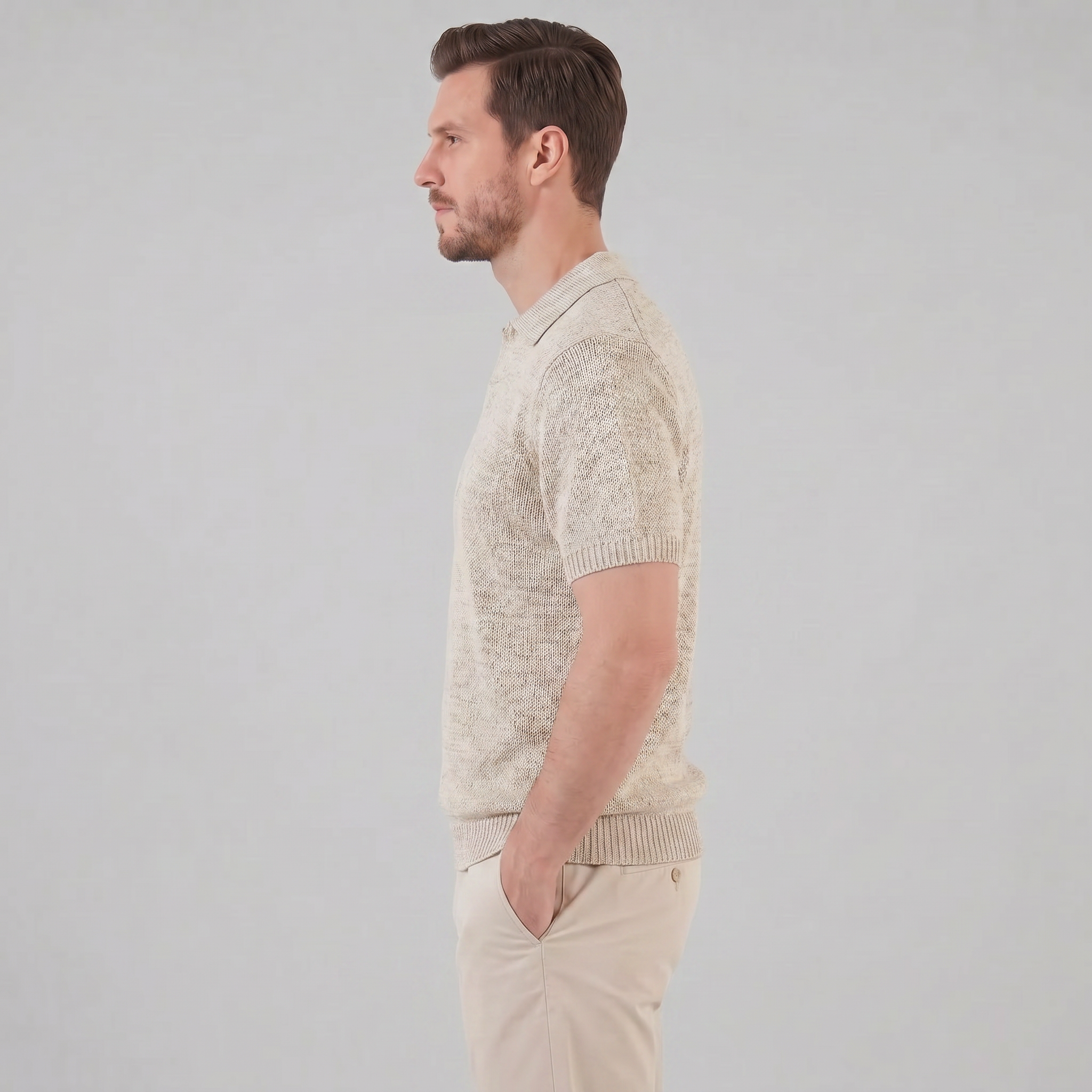 Herren Gestricktes Sommer-Polohemd