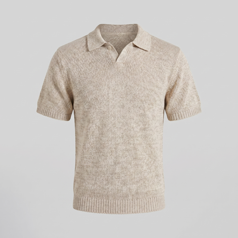 Herren Gestricktes Sommer-Polohemd