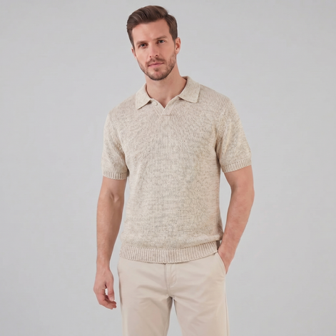 Herren Gestricktes Sommer-Polohemd