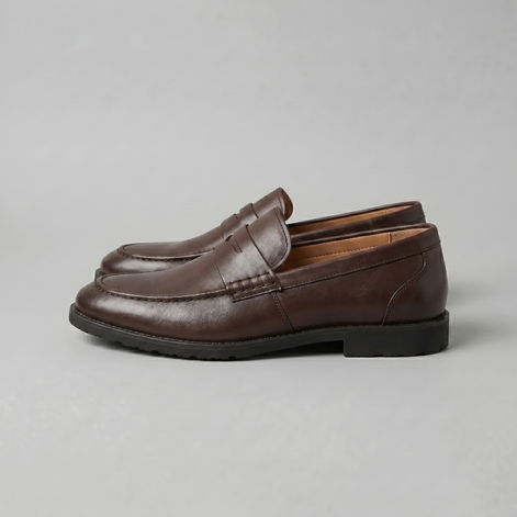 Herren Leder-Look Penny-Loafer