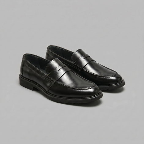 Herren Leder-Look Penny-Loafer