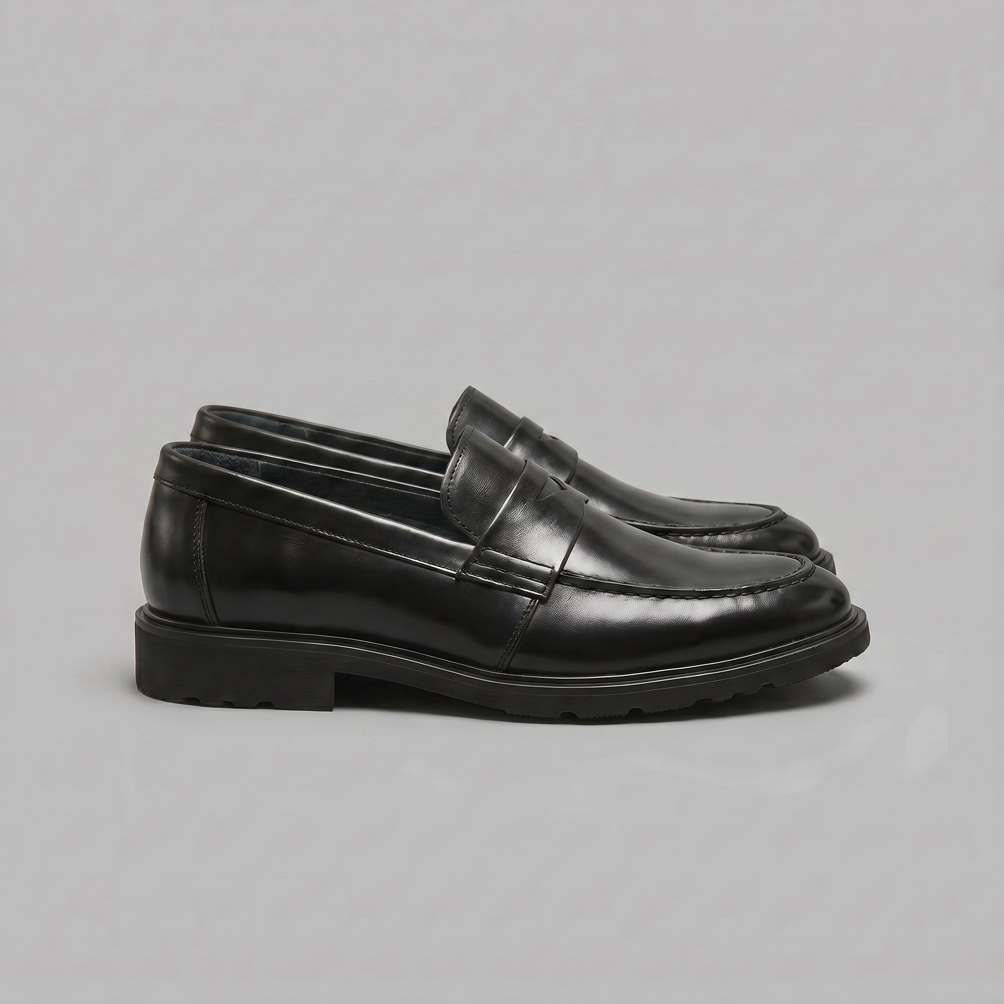 Herren Leder-Look Penny-Loafer