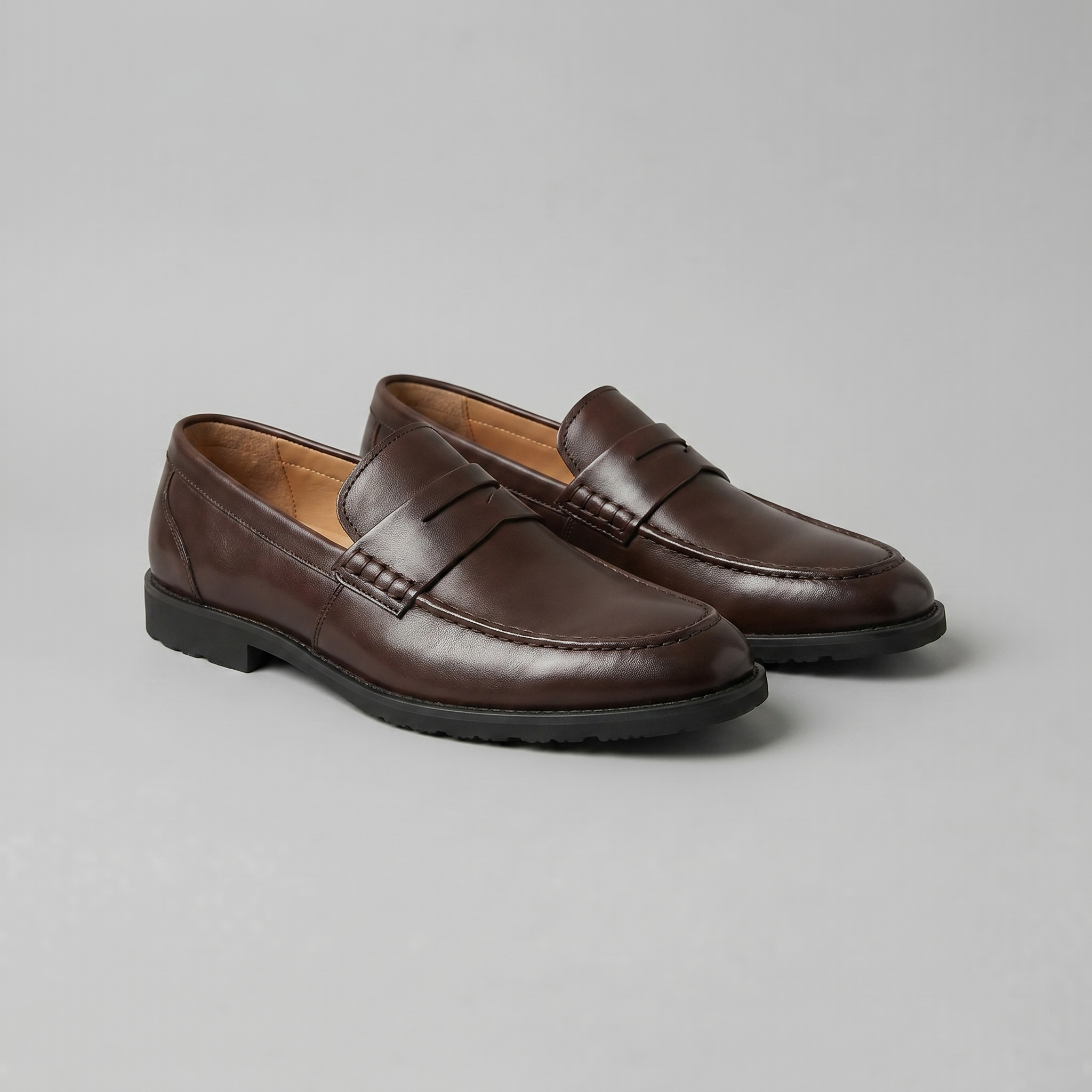 Herren Leder-Look Penny-Loafer