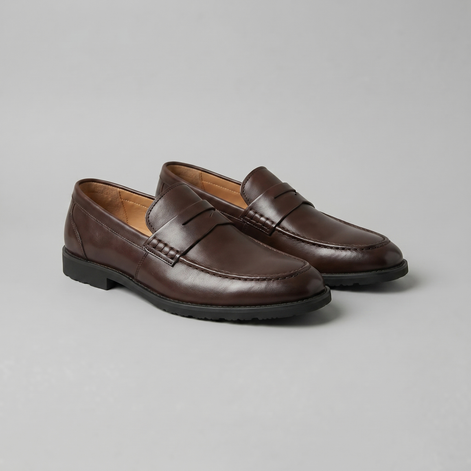 Herren Leder-Look Penny-Loafer
