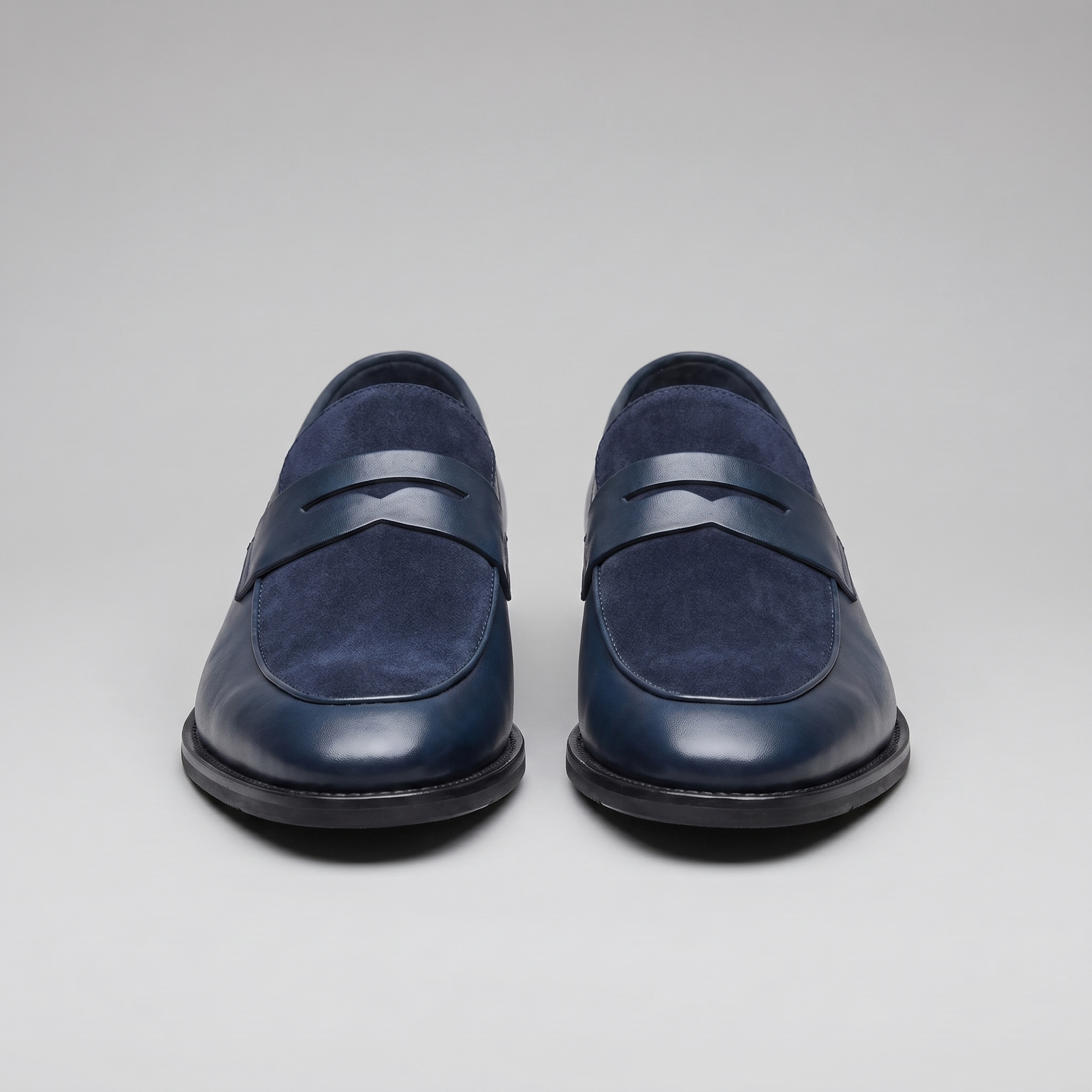 Herren Leder Wildleder Panel Loafer