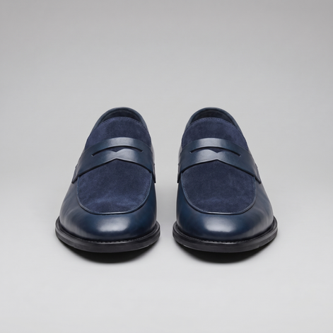 Herren Leder Wildleder Panel Loafer