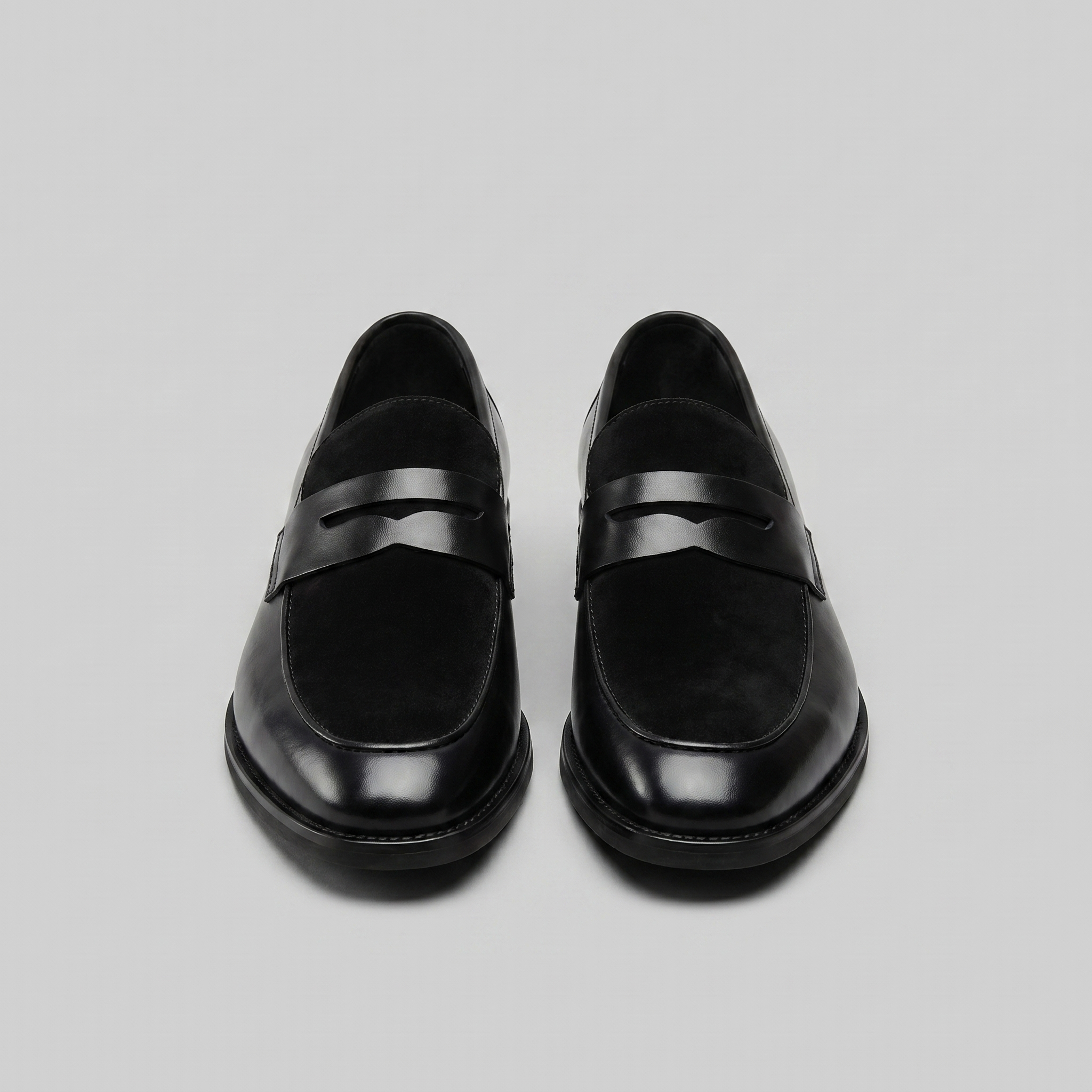 Herren Leder Wildleder Panel Loafer
