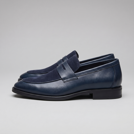 Herren Leder Wildleder Panel Loafer