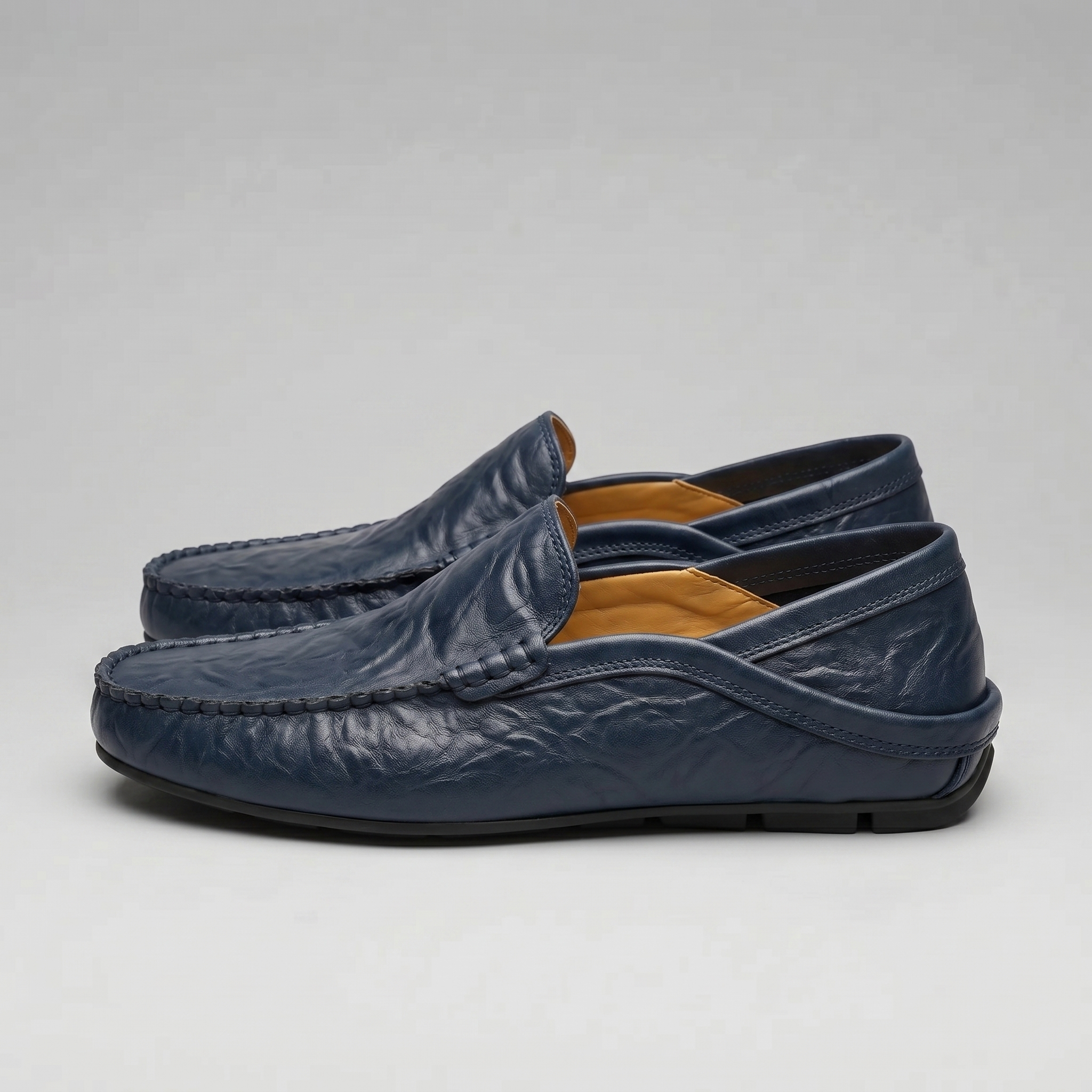 Herren Leder Reise Loafer mit Klappbarer Ferse
