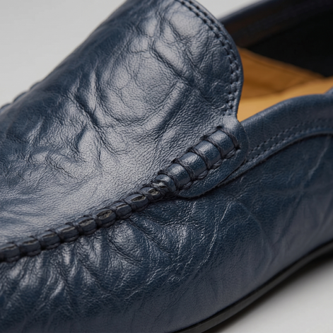 Herren Leder Reise Loafer mit Klappbarer Ferse