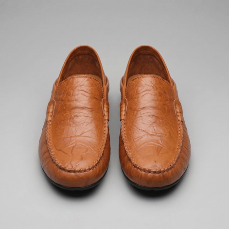 Herren Leder Reise Loafer mit Klappbarer Ferse
