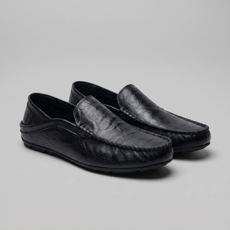 Herren Leder Reise Loafer mit Klappbarer Ferse