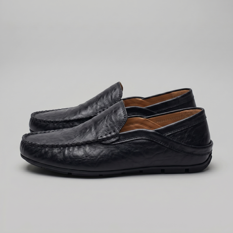 Herren Leder Reise Loafer mit Klappbarer Ferse