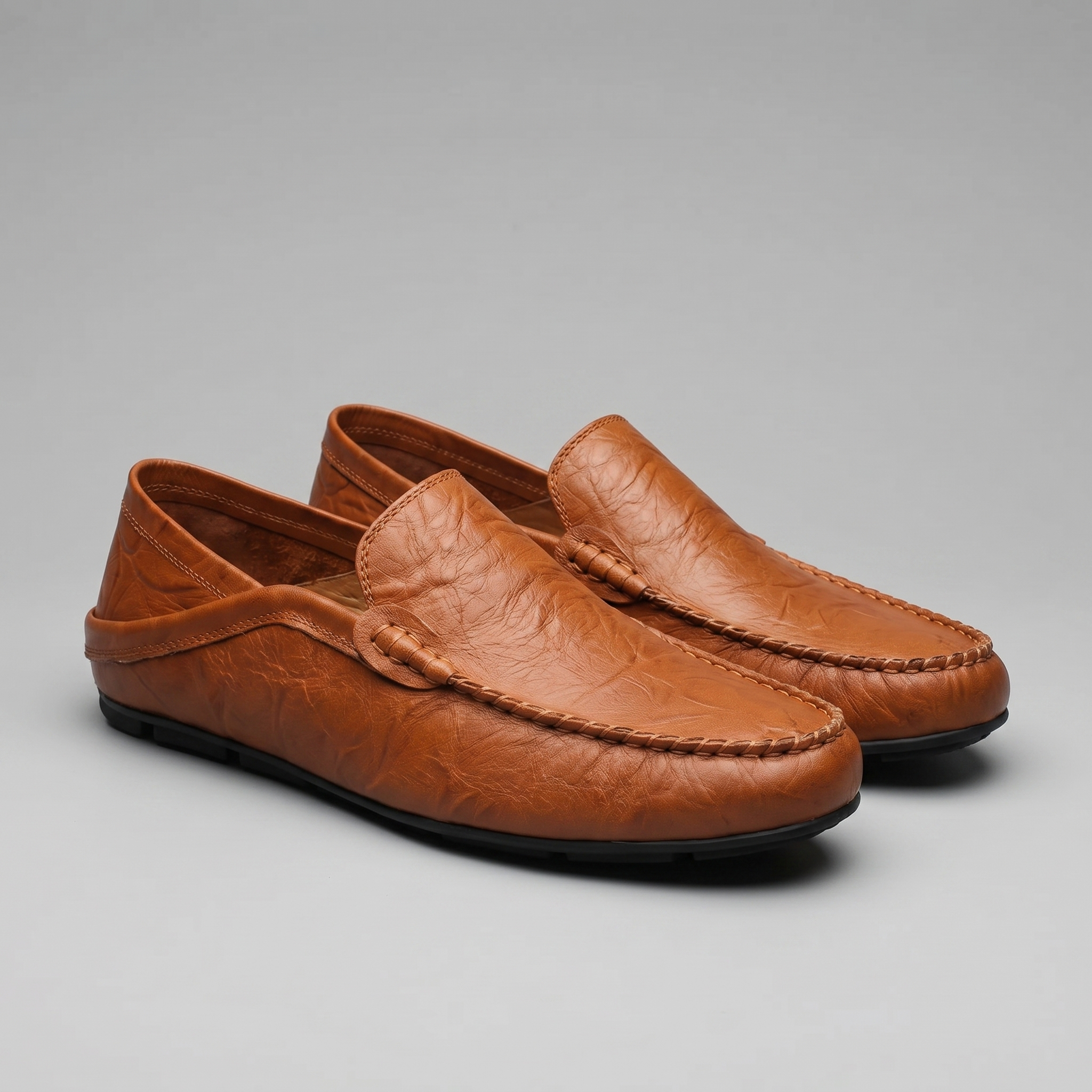 Herren Leder Reise Loafer mit Klappbarer Ferse