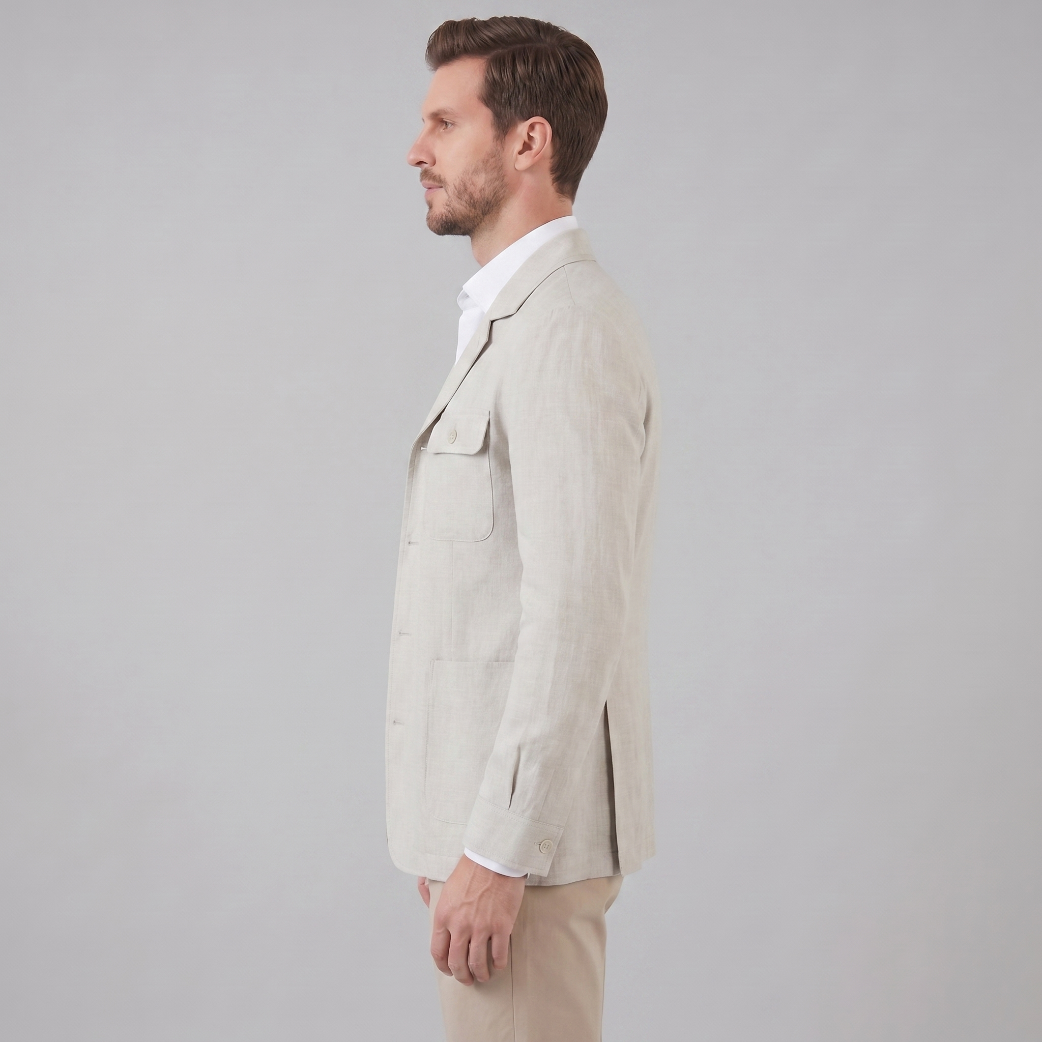 Herren Leichte Leinenmischungsjacke