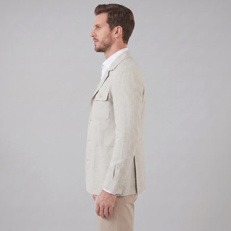 Herren Leichte Leinenmischungsjacke