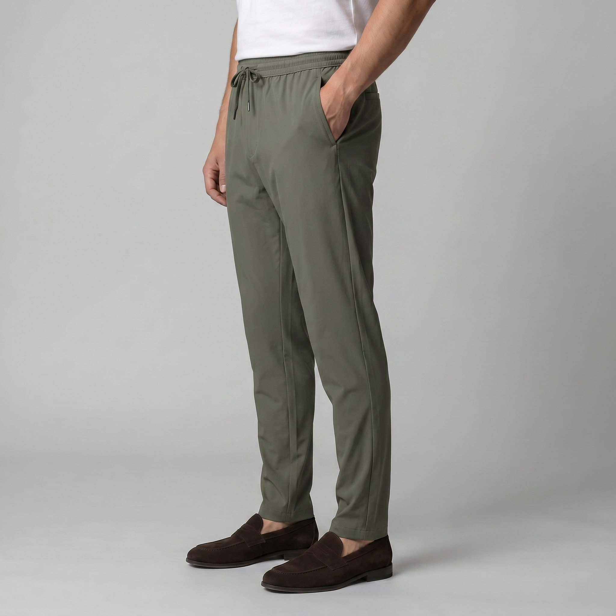 Herren Leichte Nylonhose Mit Kordelzug