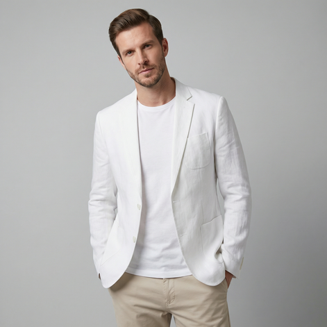 Herren Leinen Blazerjacke