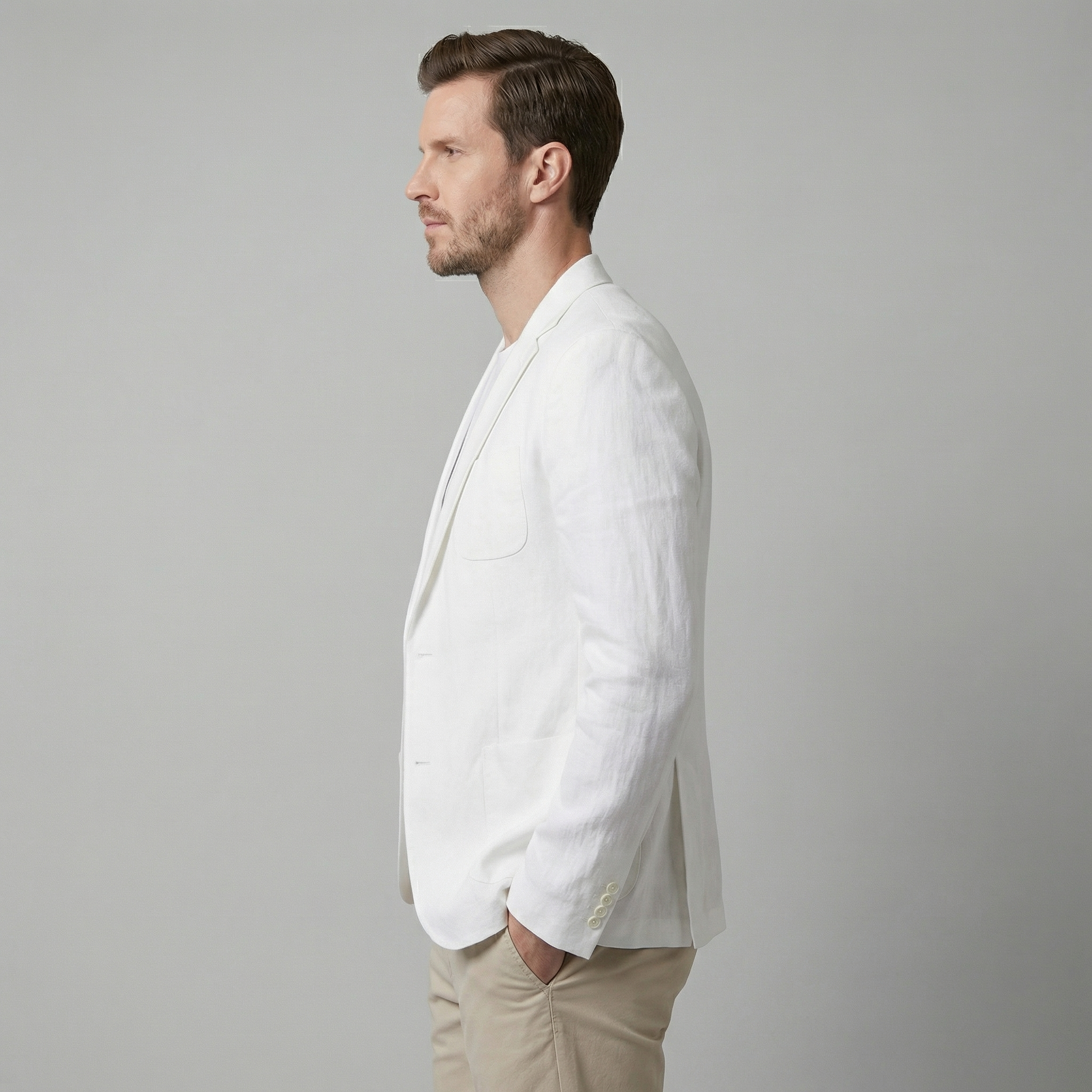 Herren Leinen Blazerjacke