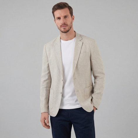 Herren Leinen Blazerjacke