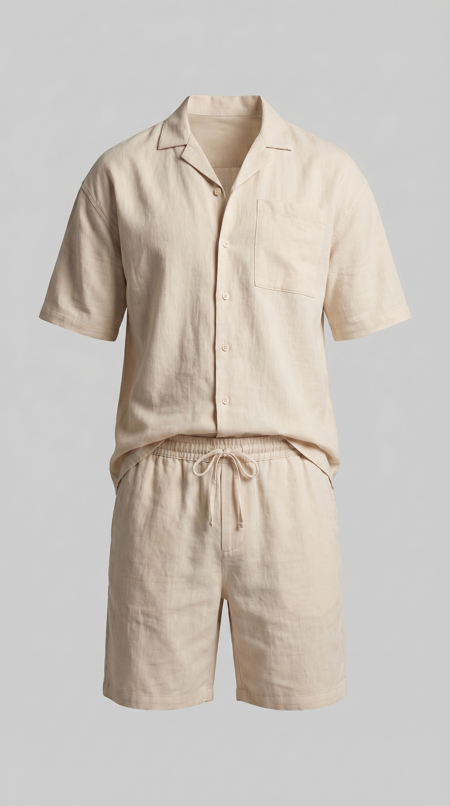 Herren Leinenmix Outfit Set Für Sommer