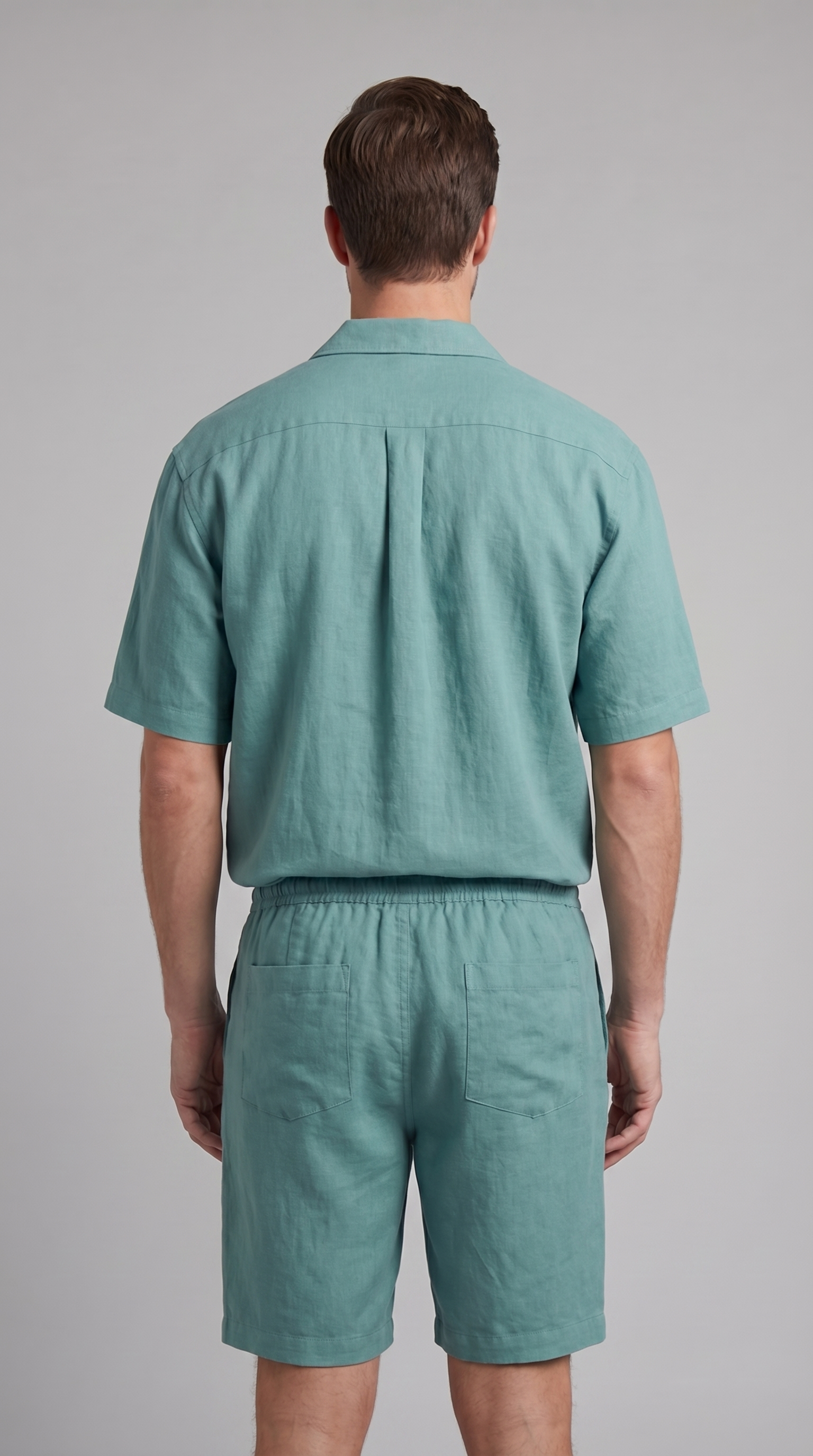 Herren Leinenmix Outfit Set Für Sommer