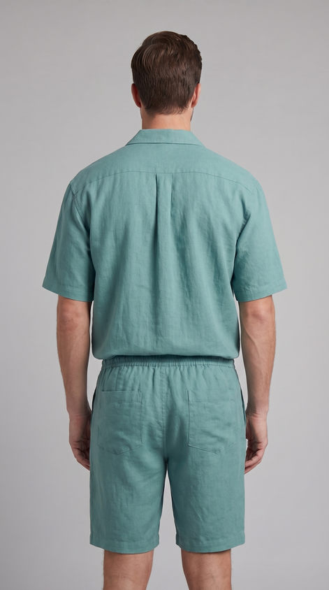 Herren Leinenmix Outfit Set Für Sommer
