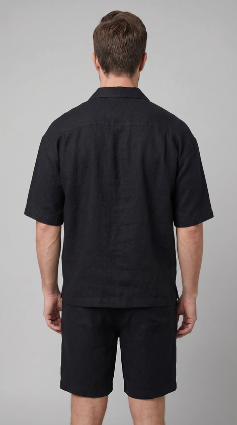 Herren Leinenmix Outfit Set Für Sommer