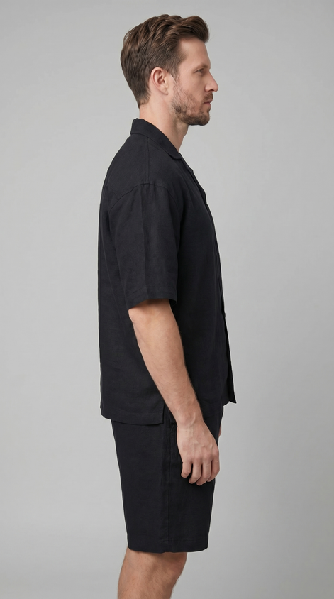 Herren Leinenmix Outfit Set Für Sommer